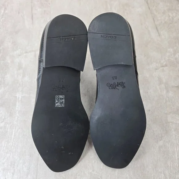 Coach Pull On Chelsea Boots Mens Sz 8.5 Black Leather Minimalist Preppy Booties - Picture 7 of 12